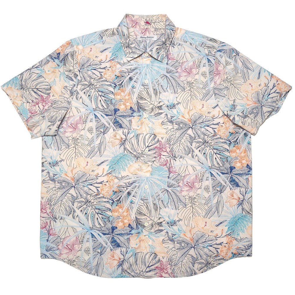 TOMMY BAHAMA Performance Shirt Mens XL Multi Excellent Island Zone Bahama Coast